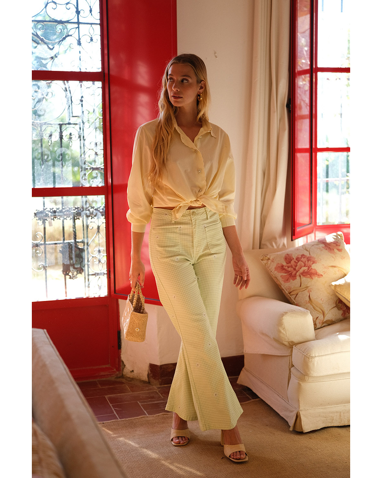 JEANS VICHY COM BORDADOS