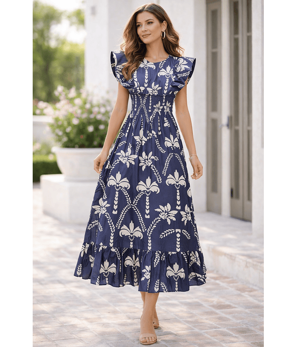 VESTIDO ESTAMPADO AZUL