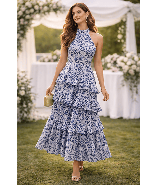 VESTIDO ESTAMPADO AZUL 