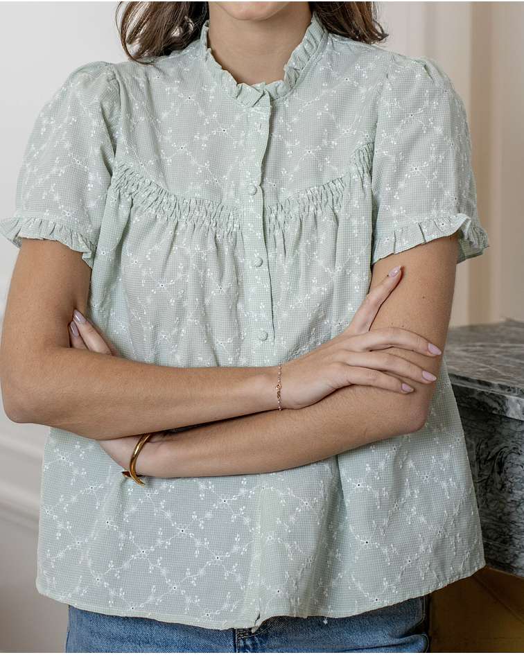 CAMISA VERDE BORDADA