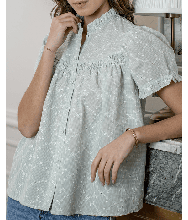 CAMISA VERDE BORDADA