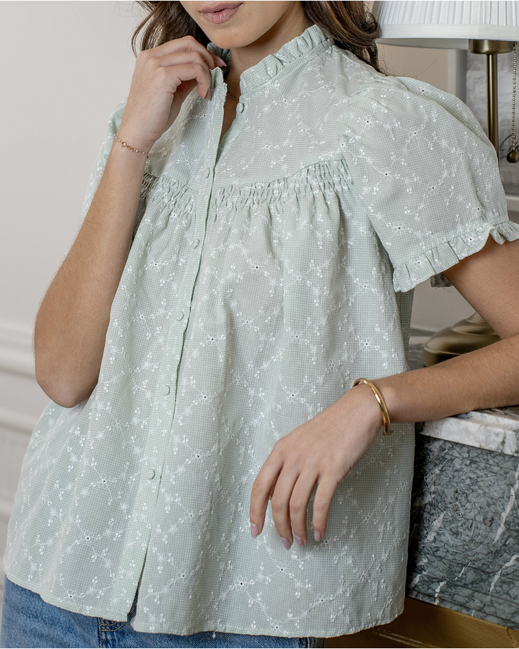 CAMISA VERDE BORDADA