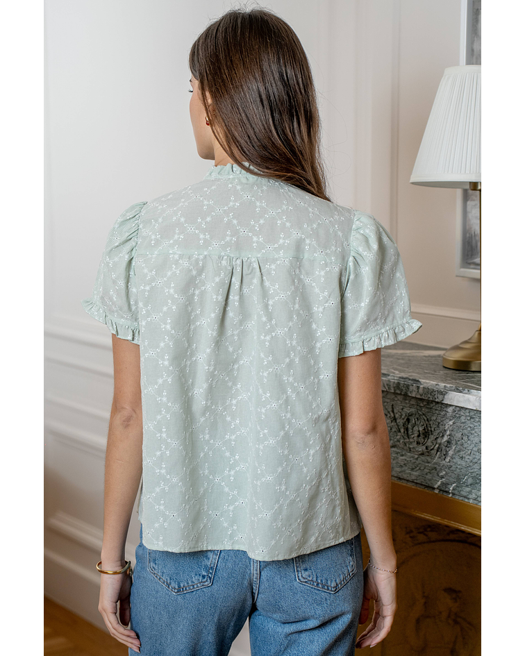 CAMISA VERDE BORDADA