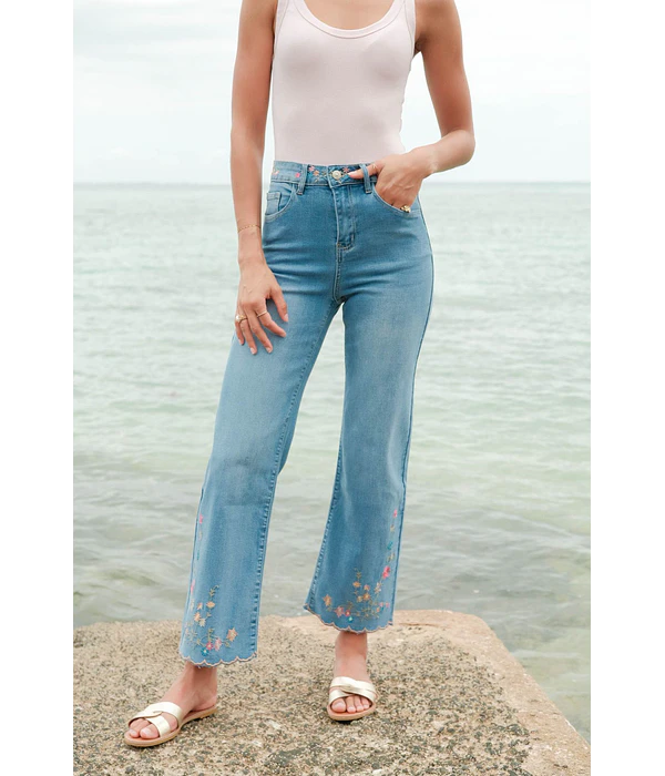 JEANS BORDADOS FLORAIS 