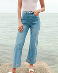 JEANS BORDADOS FLORAIS 