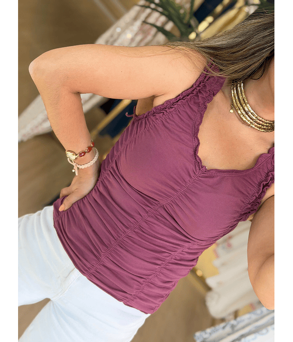 TOP ALGODÃO DRAPEADO