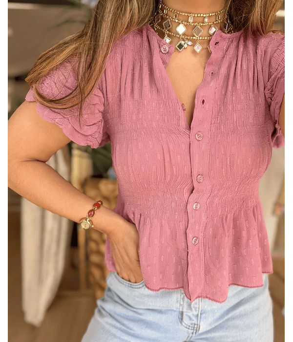 BLUSA BRILHO DRAPEADA