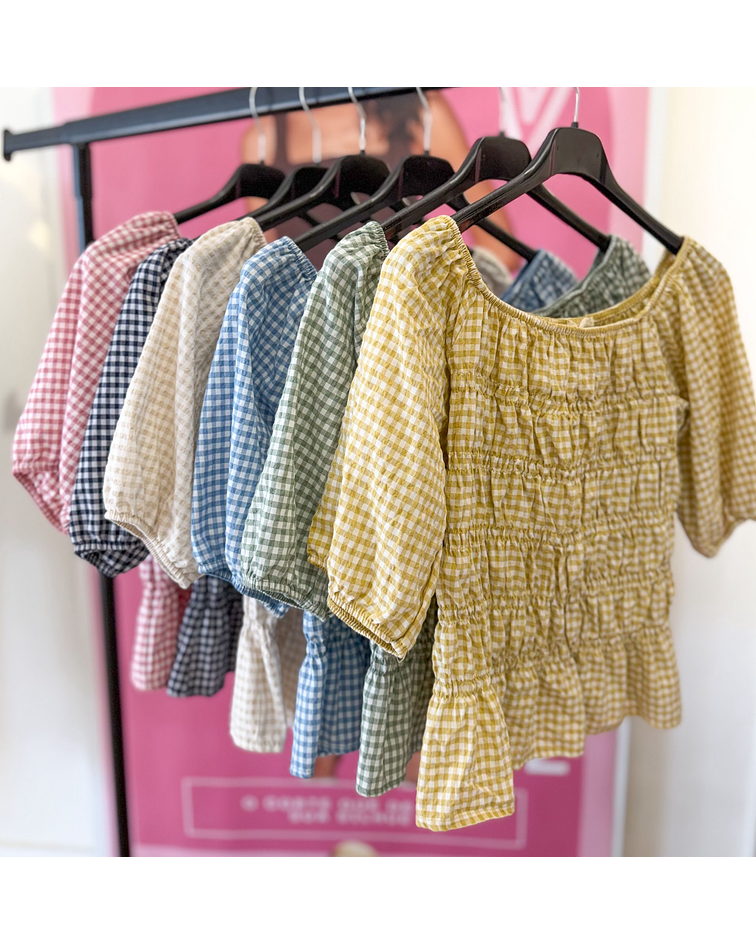 BLUSA VICHY C/ FOLHO