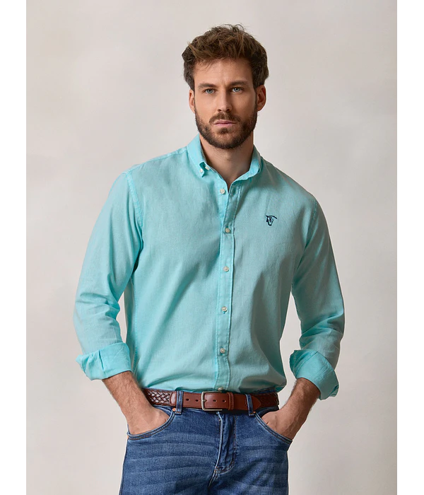 Camisa De Linho | Azul Capri