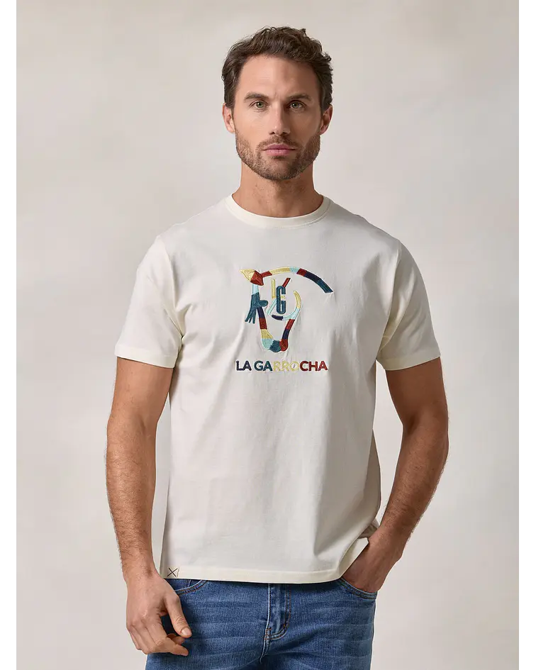 T Shirt Cavalo Bordado | Cru