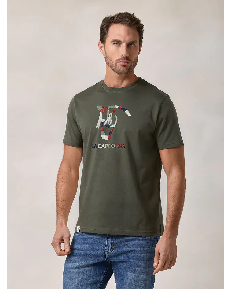T Shirt Cavalo Bordado | Caqui