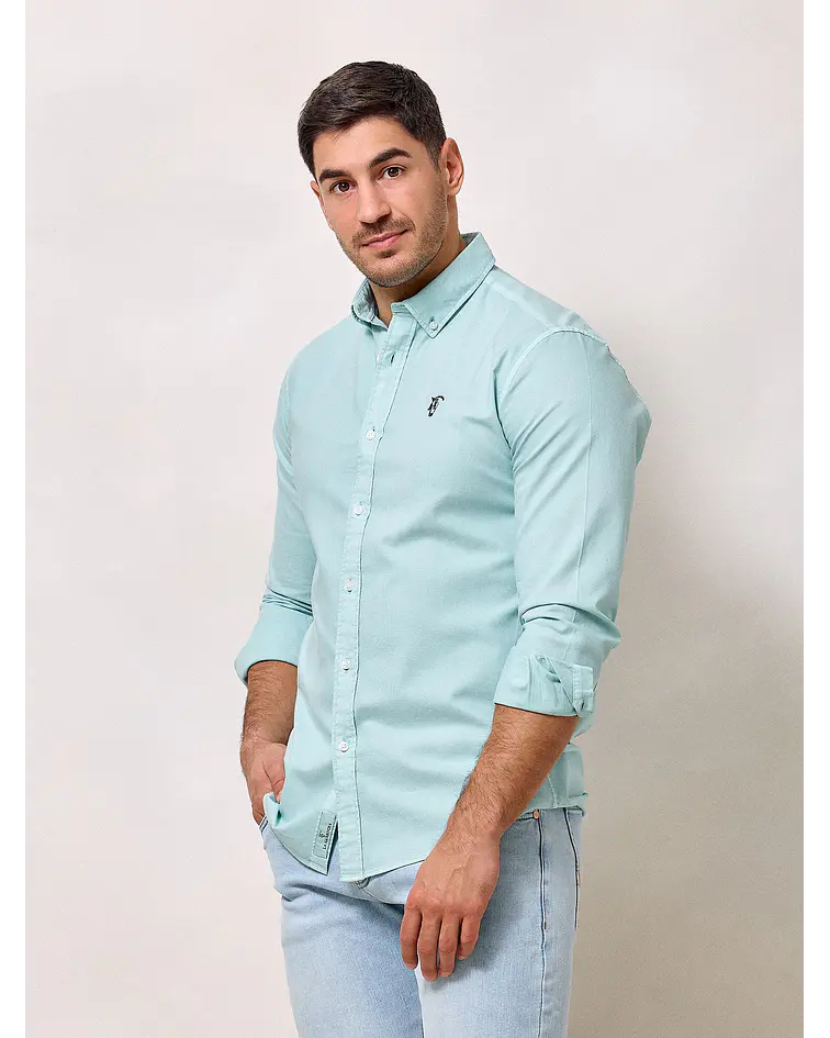 Camisa Garment Dyed | Agua
