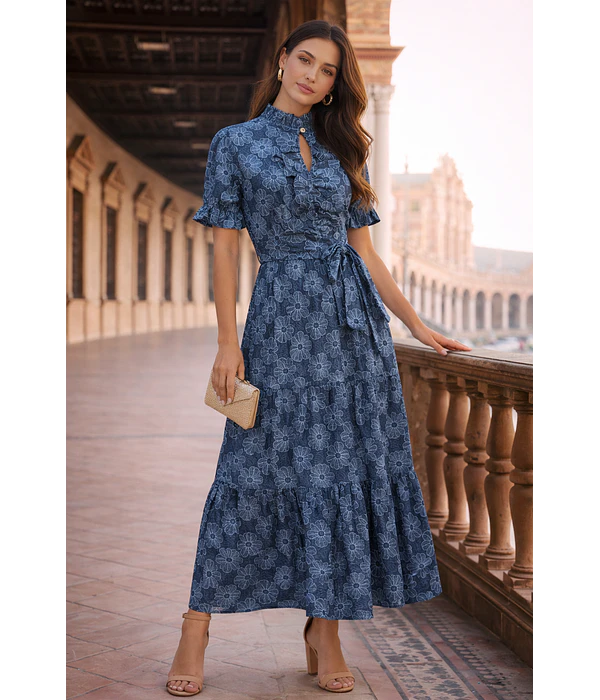 VESTIDO ESTAMPADO LAÇADA