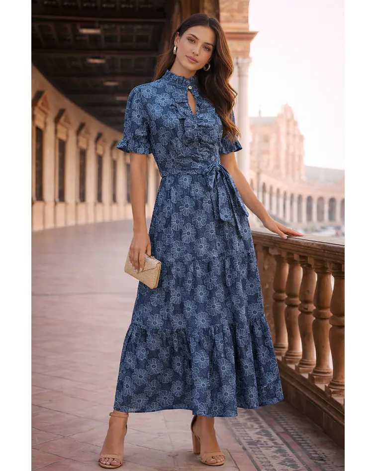 VESTIDO ESTAMPADO LAÇADA