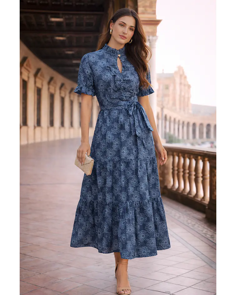 VESTIDO ESTAMPADO LAÇADA