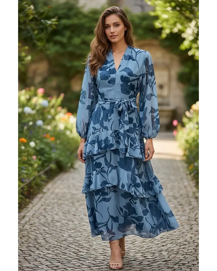 VESTIDO ESTAMPADO LAÇADA 