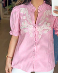 CAMISA VICHY BORDADA