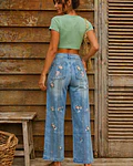 JEANS BORDADOS FLORES