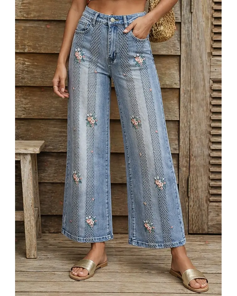 JEANS BORDADOS FLORES