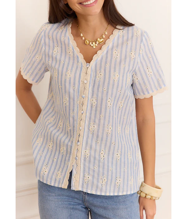 CAMISA RISCAS COM BORDADOS