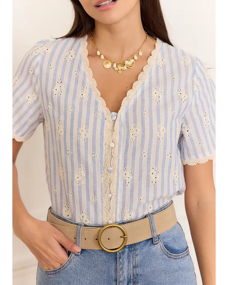 CAMISA RISCAS COM BORDADOS