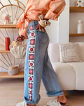 JEANS COM CROCHET NA LATERAL