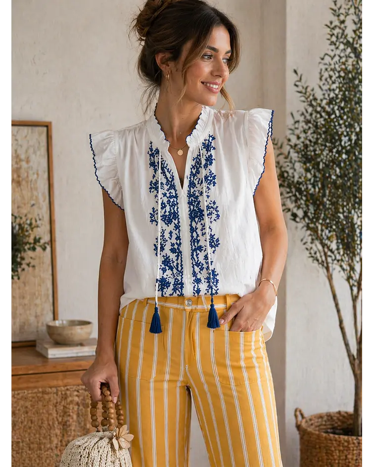 CALÇAS RISCAS AMARELAS