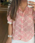 CAMISA ROSA COM BORDADOS