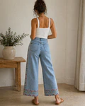 JEANS BORDADOS FLORES 