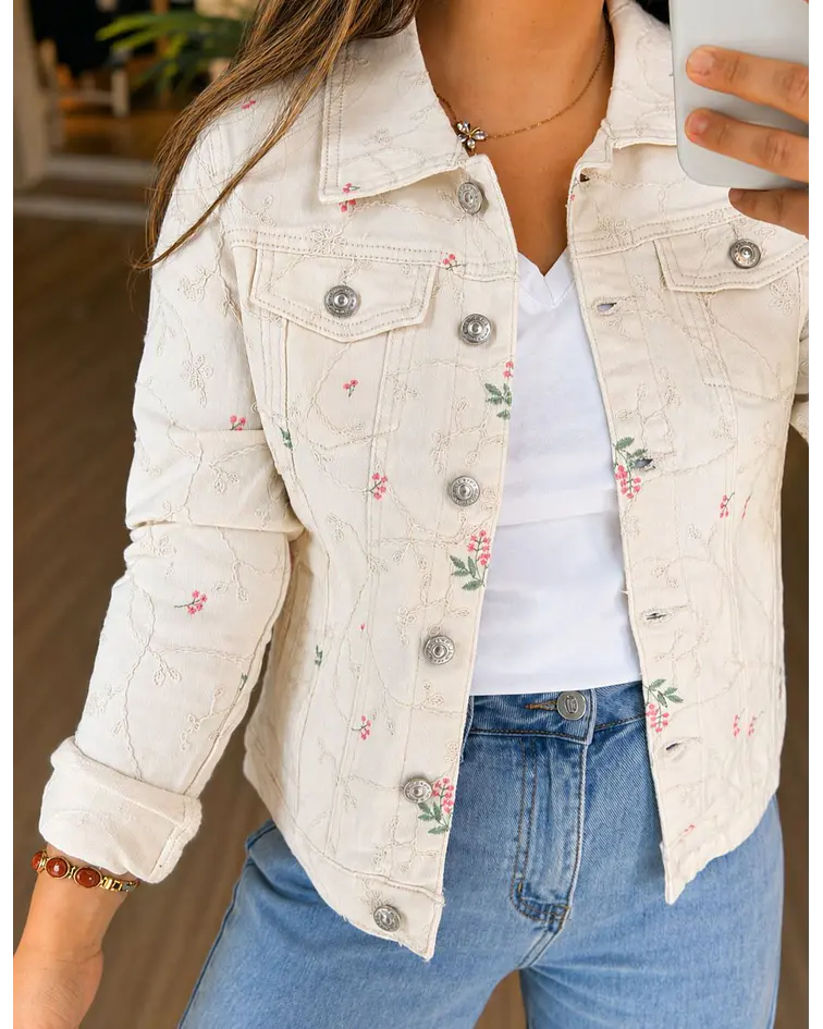 CASACO BORDADO FLORES