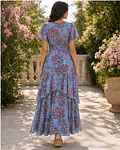 VESTIDO ESTAMPADO COM FOLHO