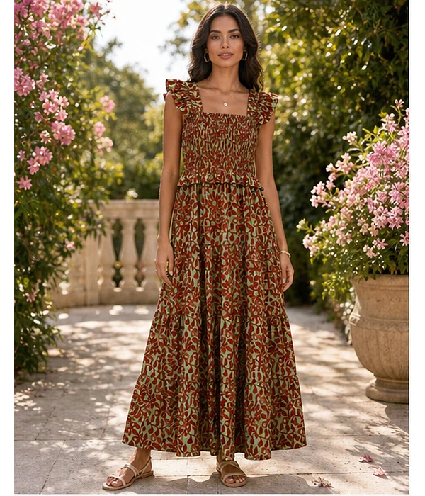 VESTIDO ESTAMPADO FAVO DE MEL