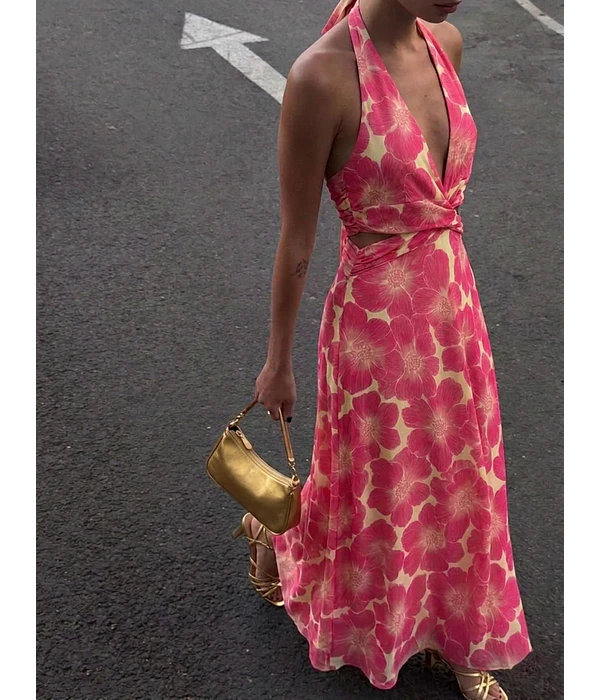VESTIDO ESTAMPADO ABERTURAS