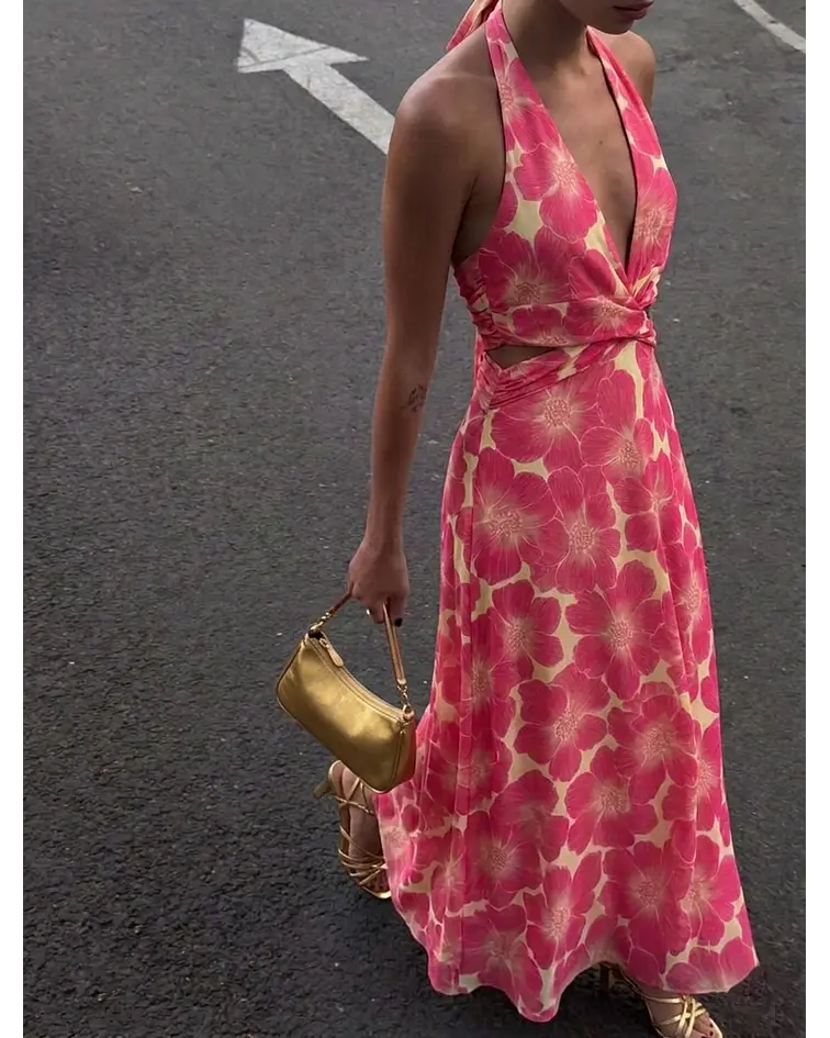 VESTIDO ESTAMPADO ABERTURAS