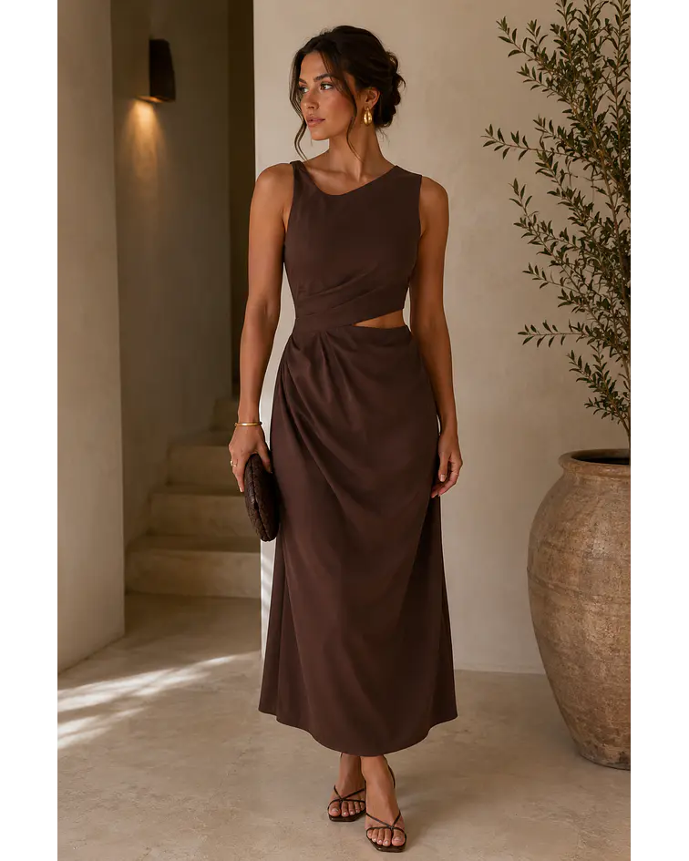 VESTIDO CASTANHO