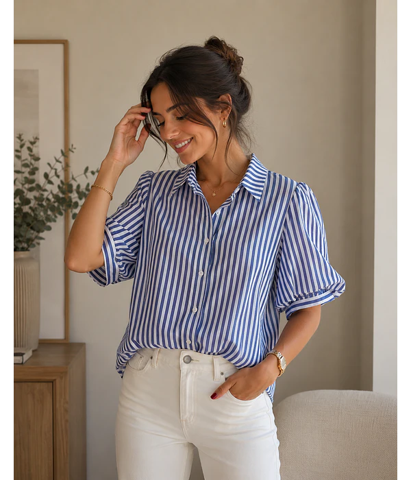 CAMISA RISCAS MANGA BALÃO