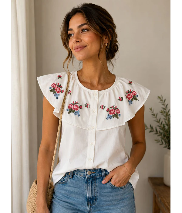 CAMISA COM BORDADOS  