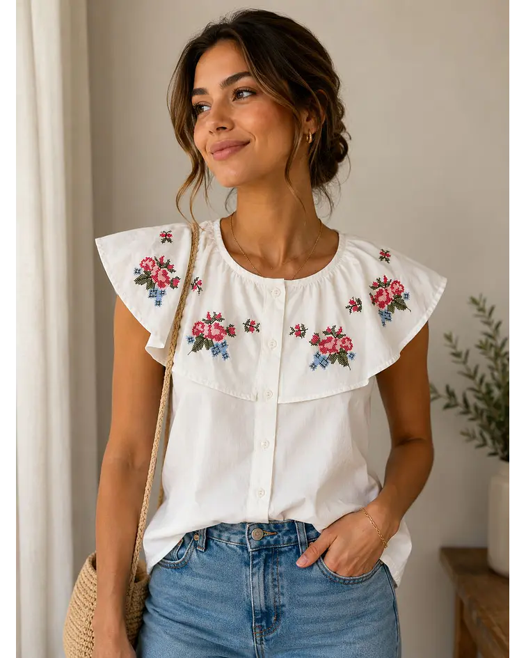 CAMISA COM BORDADOS  