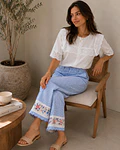 JEANS VICHY AZUIS