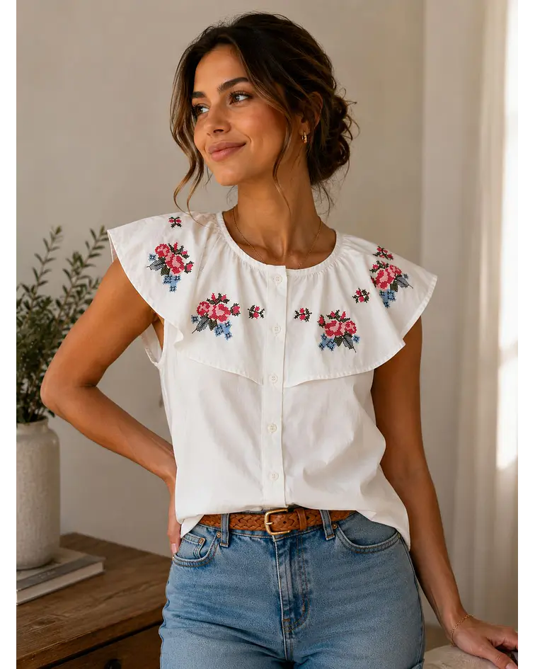 CAMISA COM BORDADOS  