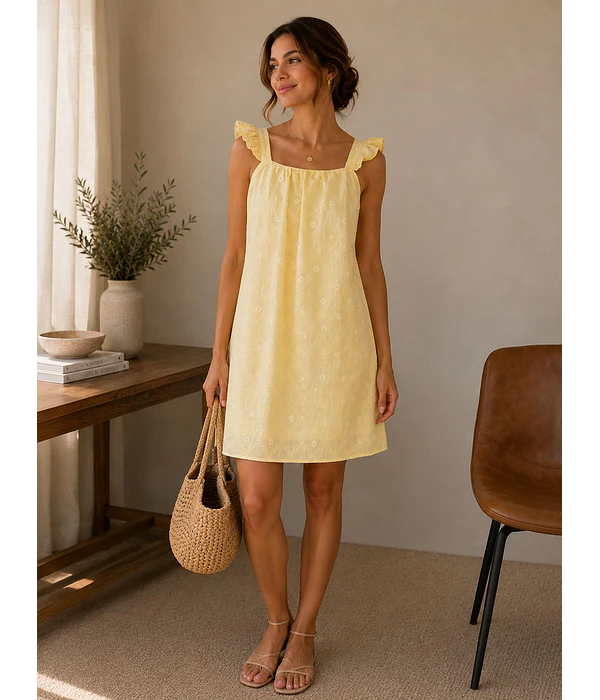 VESTIDO BORDADO MARGARIDAS