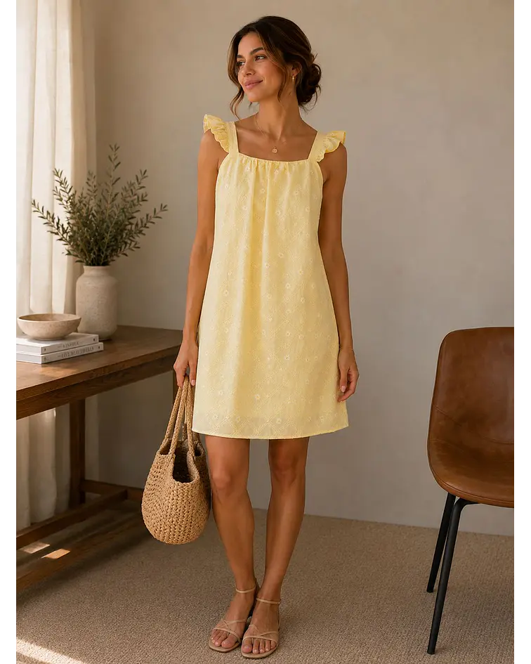 VESTIDO BORDADO MARGARIDAS