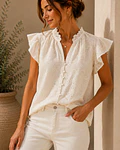 CAMISA BORDADA BEGE