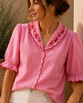 CAMISA COM GOLA BORDADA