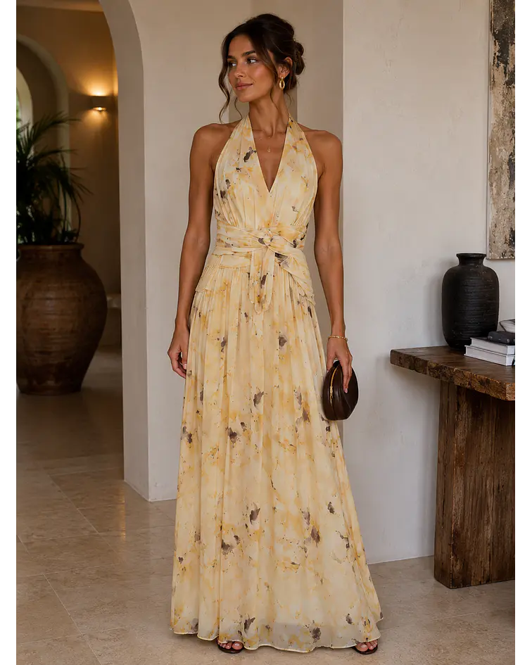 VESTIDO ESTAMPADO AMARELO