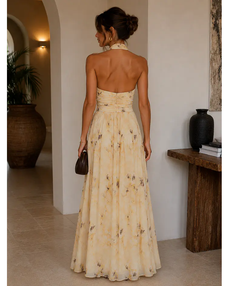 VESTIDO ESTAMPADO AMARELO