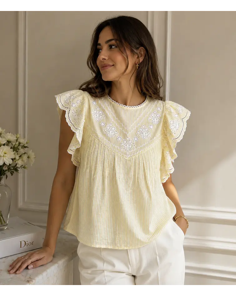 BLUSA BORDADA RISCAS