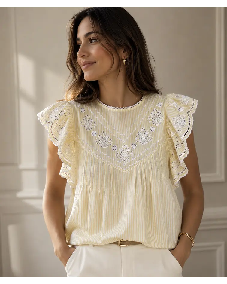 BLUSA BORDADA RISCAS