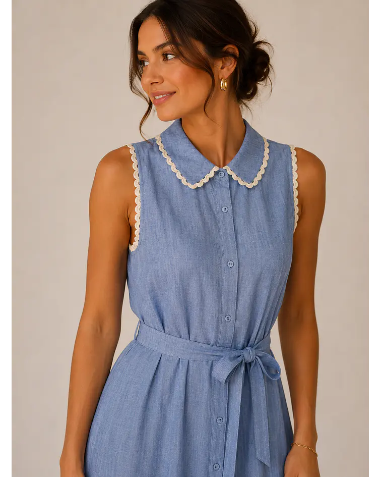 VESTIDO ALINHADO AZUL