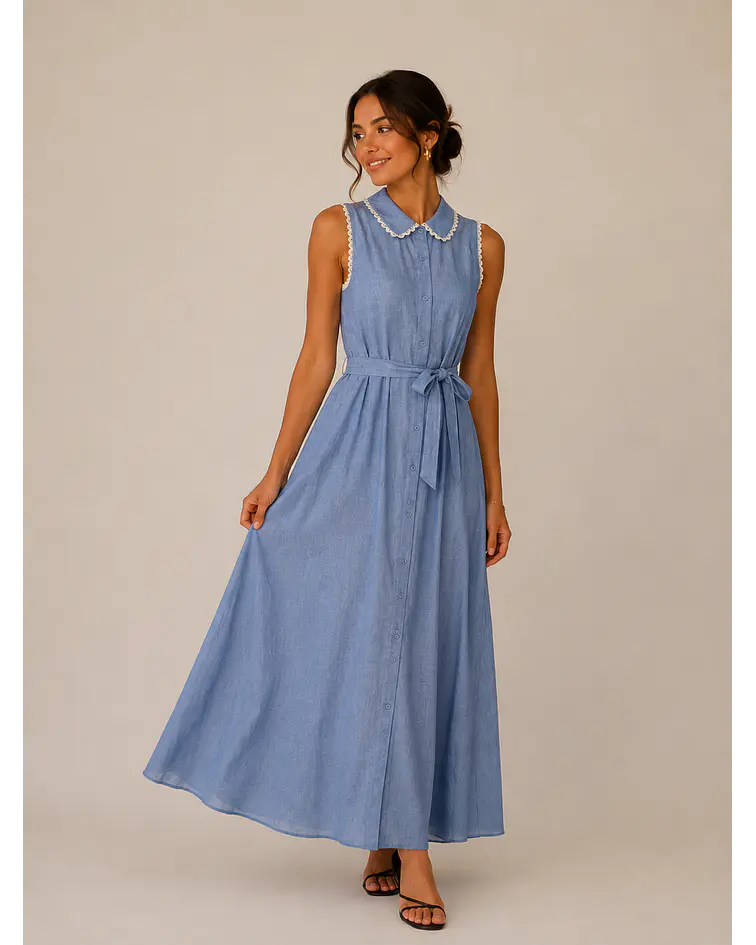 VESTIDO ALINHADO AZUL